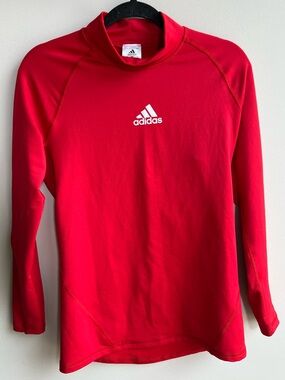 adidas Red Athletic Thermal Long Sleeve Top